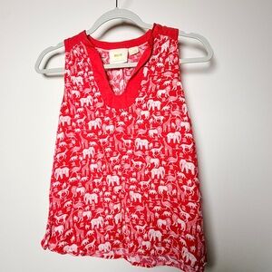 Anthropologie Maeve Pink Animal Print Top